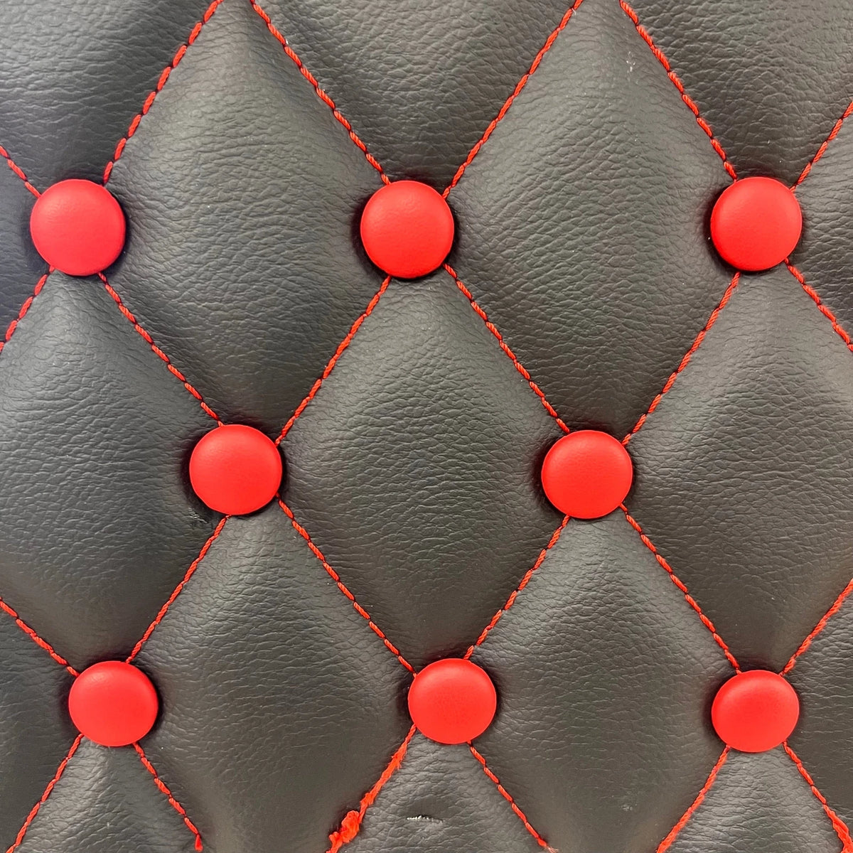 Set of 2 Full Door Panels for Peterbilt 379 (75325283600540) Black Red Stitching
