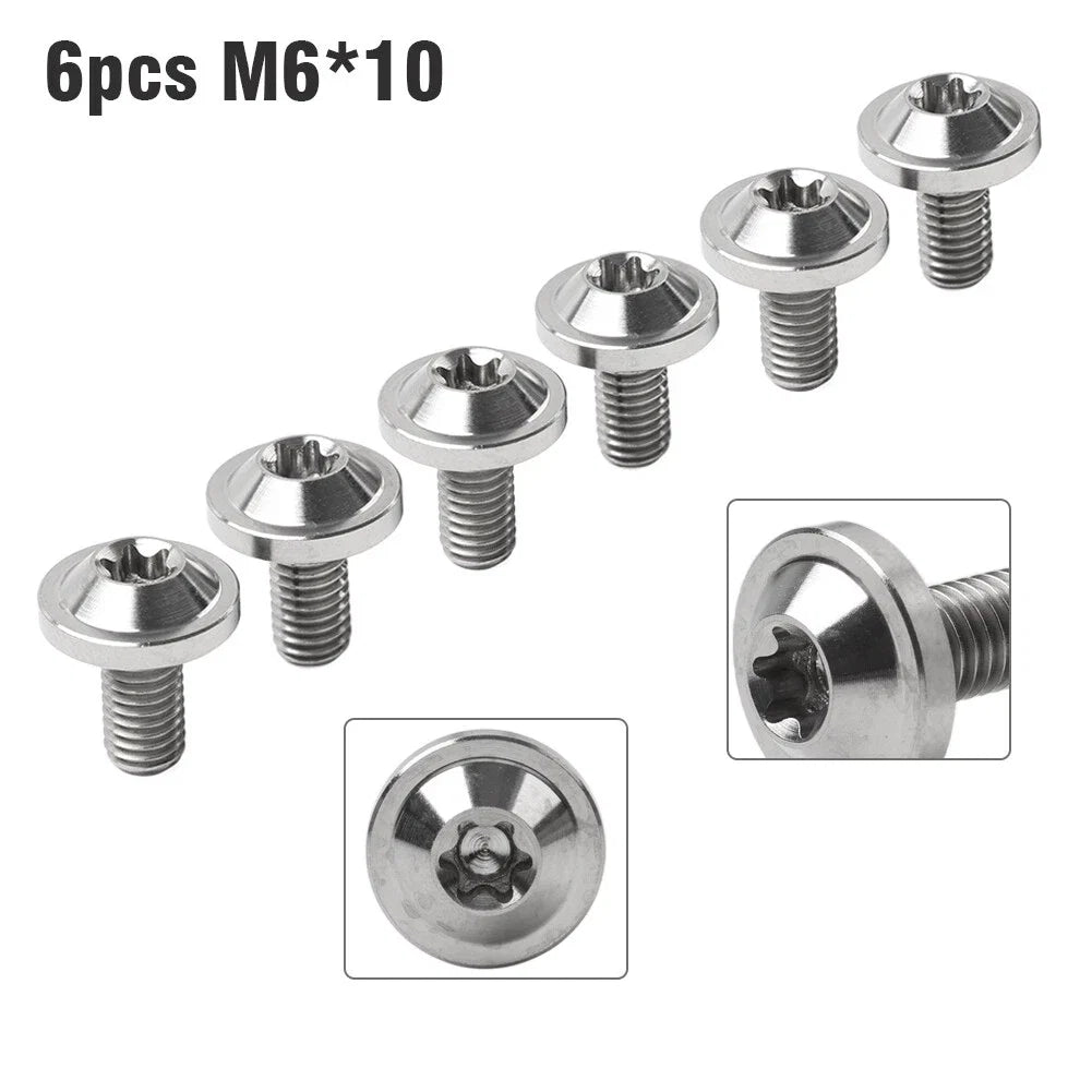 Set of 6 Alloy M6x10mm Torx Head Screws for Bike Motorcycle