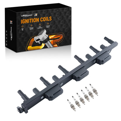 Ignition Coil & 6X Spark Plugs for Jeep Grand Cherokee WJ (2000–2004) 3KRWO2, UF296, 3459