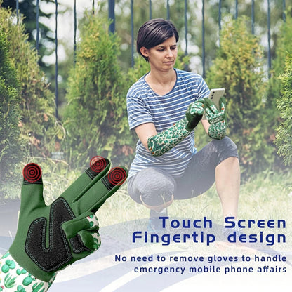 Set of 2 Rose Pruning Gloves for Women with Reinforced Fingertips