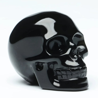 2" Natural Black Obsidian Crystal Skull Head for Universal Use