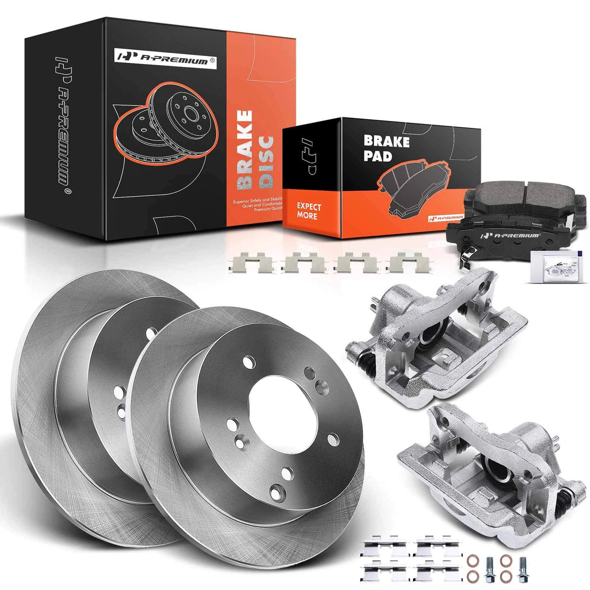 A-Premium 2X Rear Brake Rotor & Pad Set for Hyundai Sonata Kia Optima (2011–2019) - 980095R, MGD813CH, PRT5535, CFC813