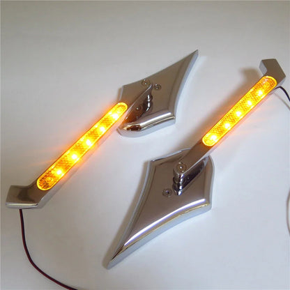 LED Turn Signal Spike Diamond Mirror for Yamaha Cruiser Royal Star (All Years)