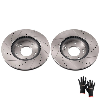 Front Brake Rotors Set for Hyundai Elantra Coupe (2013–2014) Kia Forte (2014–2018)