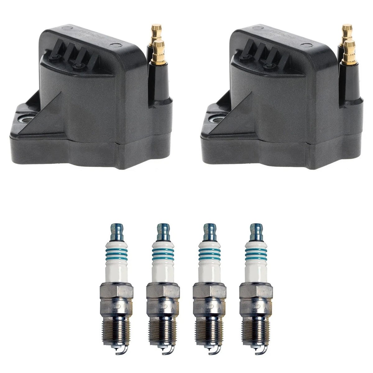 Set of 2 Ignition Coils & 4 Denso Iridium Spark Plugs for Buick Century (1997–2005)