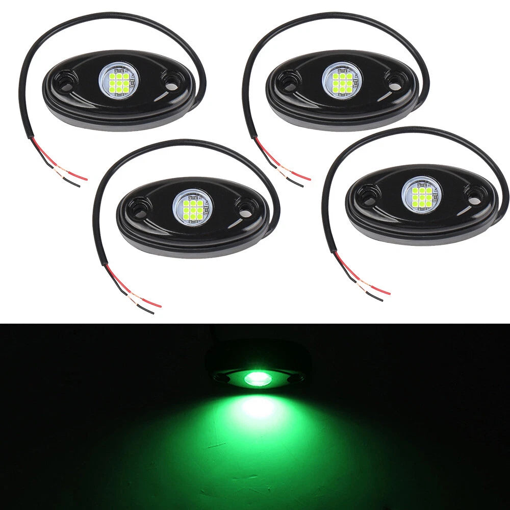 4X Green LED Rock Lights for Jeep Offroad UTV ATV