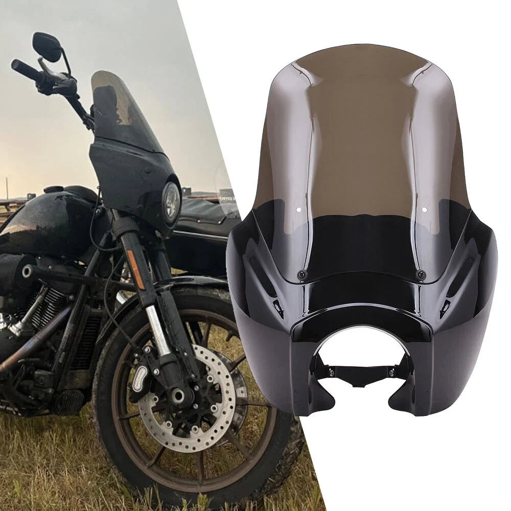6" Front Fairing & 15" Smoke Windshield for Harley Dyna FXDB FXDL (2006–2017)