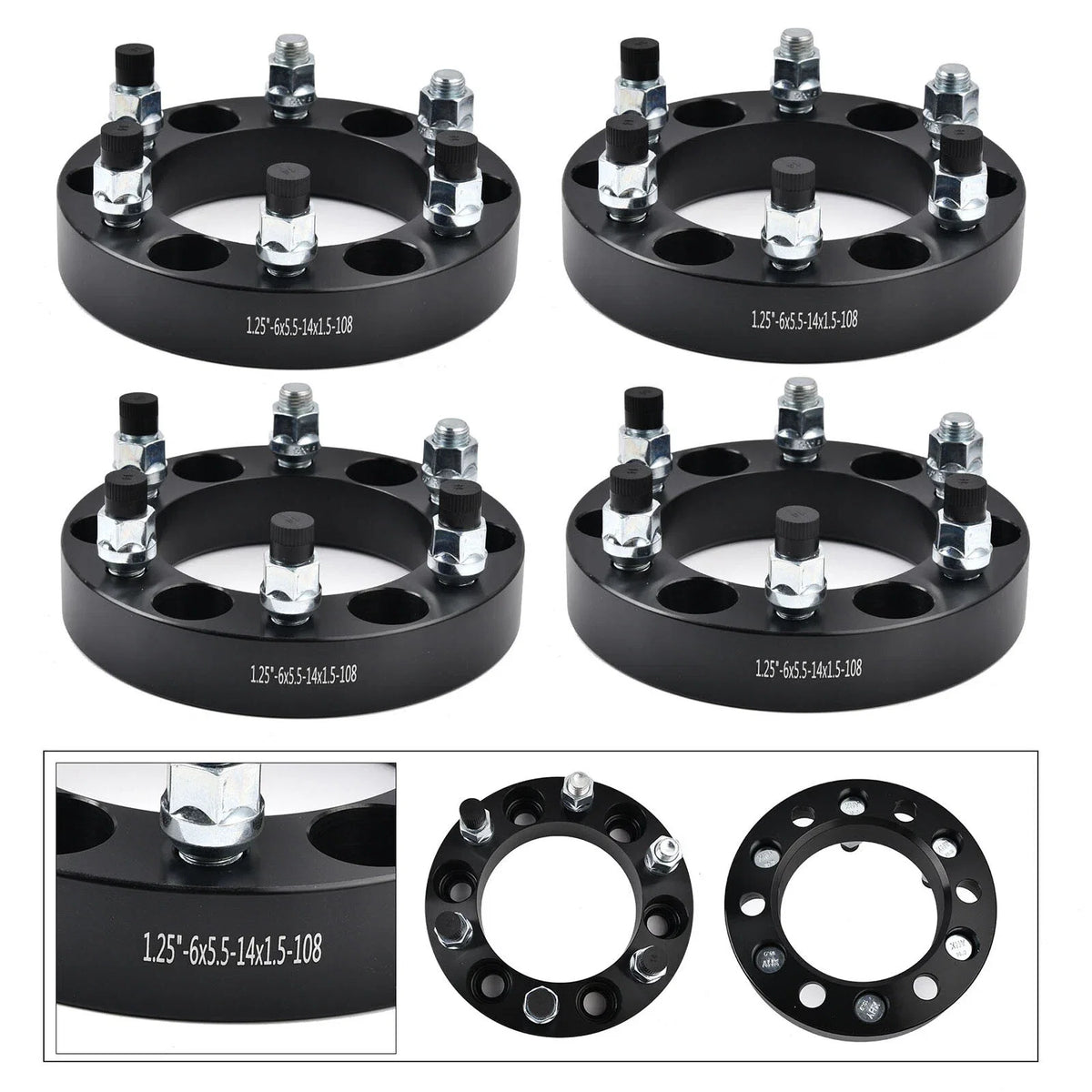 Set of 4 Wheel Spacers 1.25 inch 6x5.5 14x1.5 for GMC Yukon (1992–2022)
