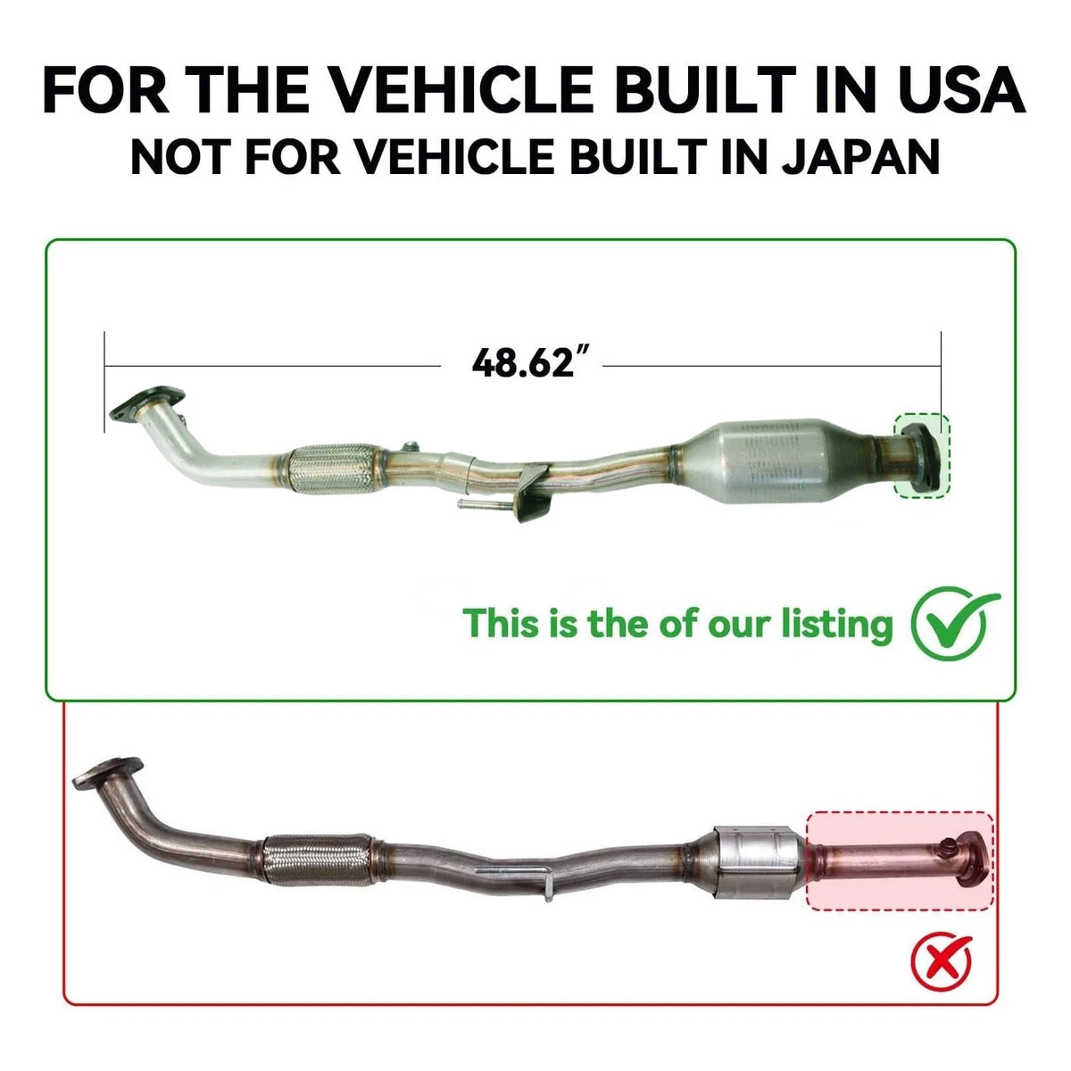 2X F+R Catalytic Converter for Toyota Camry/Solara (2002–2006) 2.4L