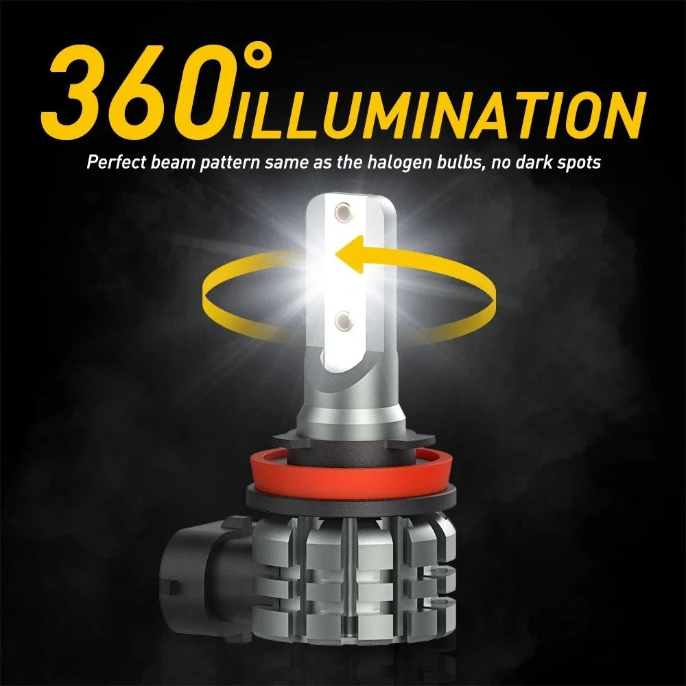 2X AUXITO H11 H16 H8 LED Fog Driving Light Bulbs 6000K L3 EXV