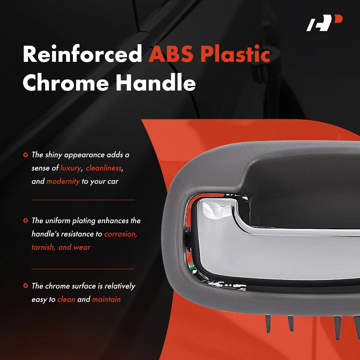 Rear Left Chrome Interior Door Handle for Chrysler Sebring Dodge (US251L5AACLLGH, 93289)