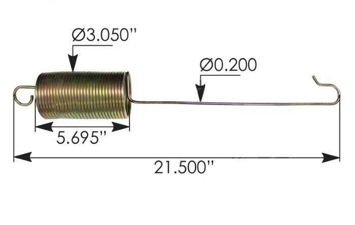 Hood Spring for IHC (3565266C1, 3588532C1, 3588532C2, 104.3532)