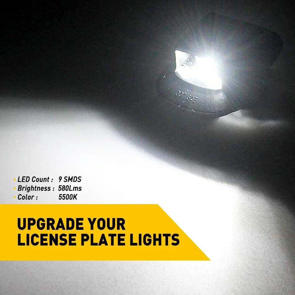 Set of 2 Bright 6000K White LED License Plate Lights for Dodge Dakota (1997–2011)