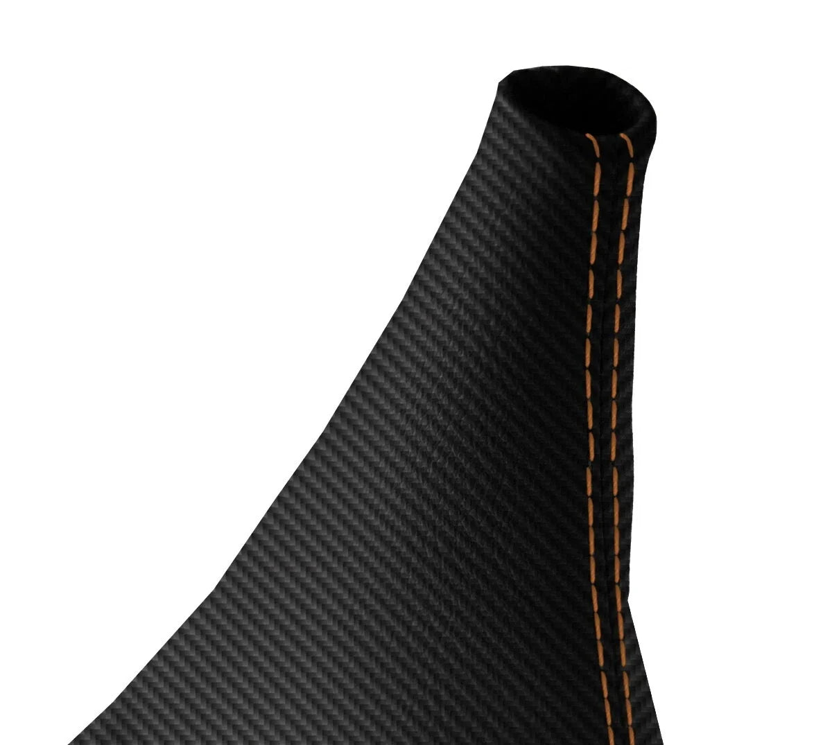 E Brake Boot for Ford Mustang (2015–2020) Carbon Fiber Black Orange Stitch