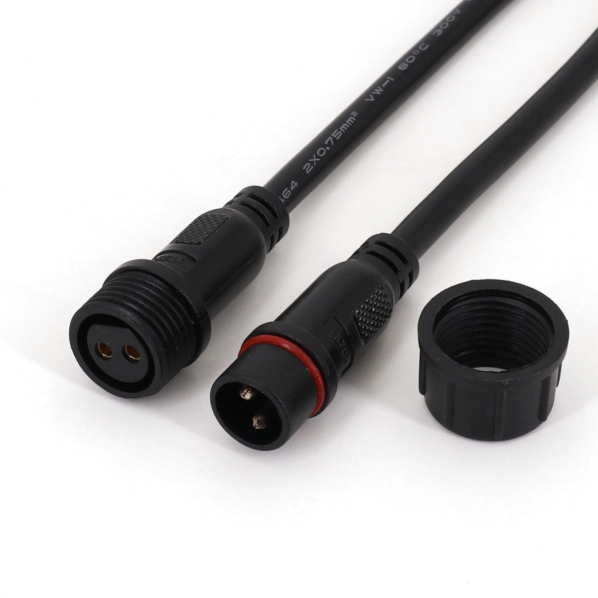 10 Pairs 2Pin Waterproof IP65 18AWG LED Strip Connectors for Automotive