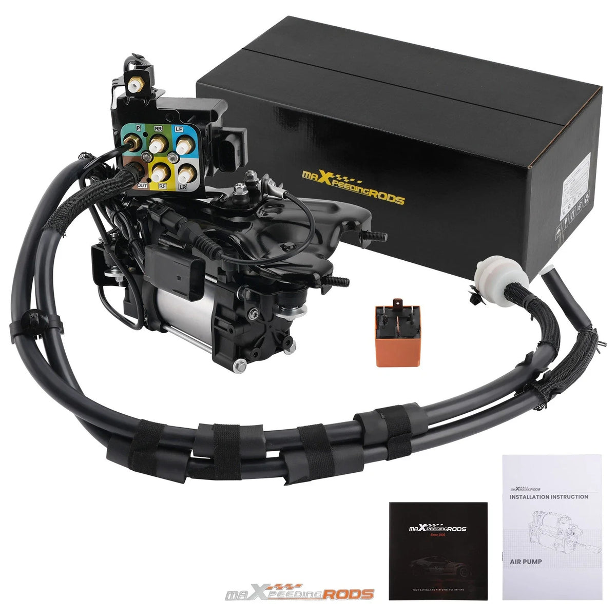 Air Suspension Compressor + Bracket for Dodge Ram 1500 (2013–2018) 68204730AB