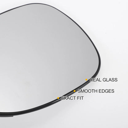 Heated Left Side White Mirror Glass for Honda Civic (2005–2012)