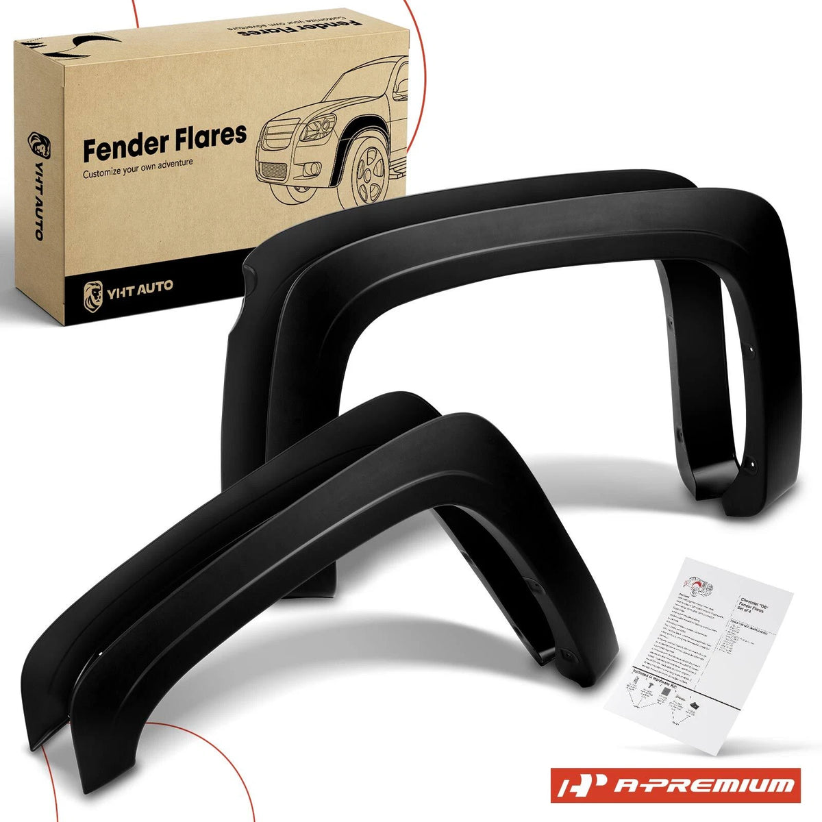 Set of 4 Fender Flares for Chevrolet Silverado (Factory Style)
