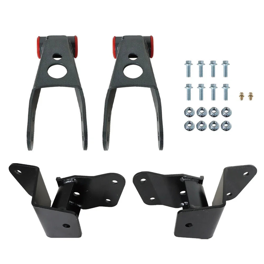 Set of Drop Shackles & Hangers for Chevy Silverado 1500 2WD (1988–1998)