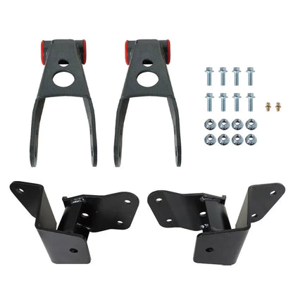 Set of Drop Shackles & Hangers for Chevy Silverado 1500 2WD (1988–1998)