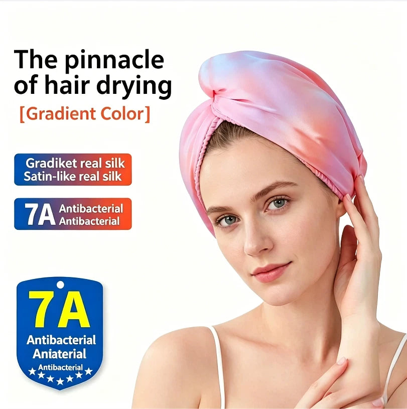 2-Layer Satin Quick-Dry Hair Cap & Turban for Women