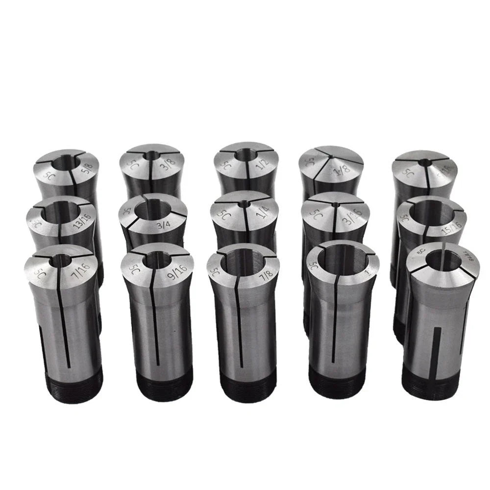 15 Pc Round Collet Set for Lathe (1/8" to 1")
