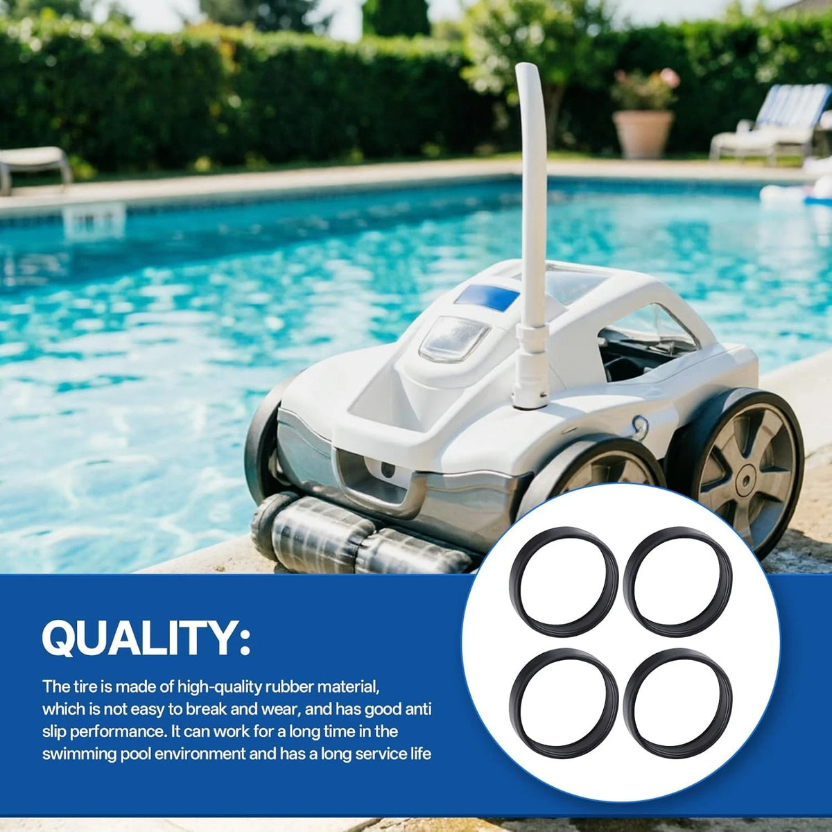 4 Pack Tire Replacement for Pentair Kreepy Krauly Pool Cleaner