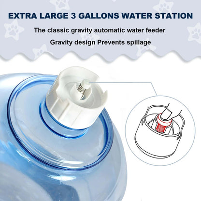3 Gallon Automatic Gravity Dog Water Dispenser for Large Breeds