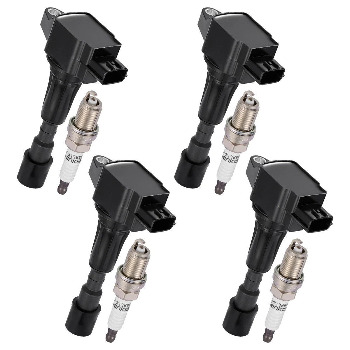Set of 4 Ignition Coils & Iridium Spark Plugs for Mazda 2 (2011–2017) UF655