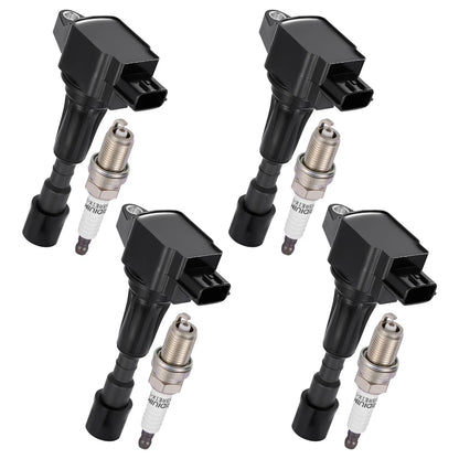 Set of 4 Ignition Coils & Iridium Spark Plugs for Mazda 2 (2011–2017) UF655