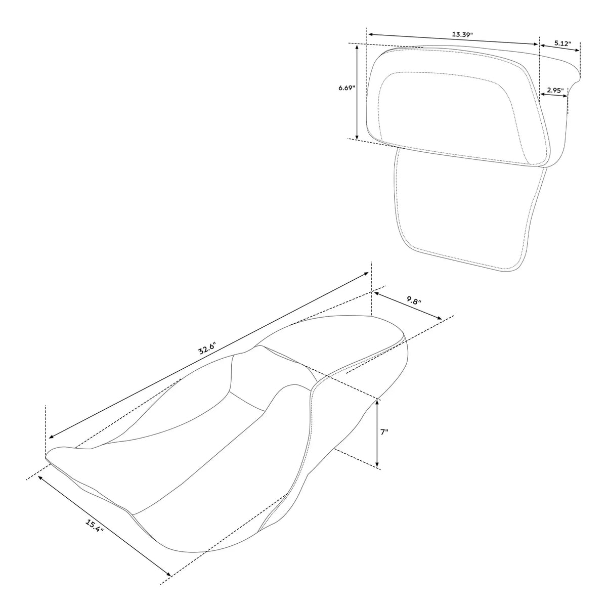 Driver Passenger Pillion Seat Backrest for Harley Touring Road Glide (2014–2023)