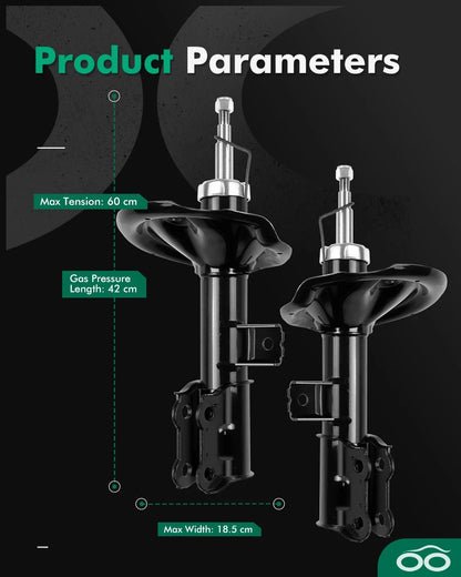 Front Pair Shocks Struts for Kia Forte Koup (2010–2013) 2.0L 2.4L L4
