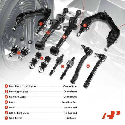 Set of 4 Complete Strut & Coil Spring Control Arm Kit for Honda Accord (2018–2023) - 51220SM1A01, 51220SM1A02, 53010SR3010, 53521SM4013