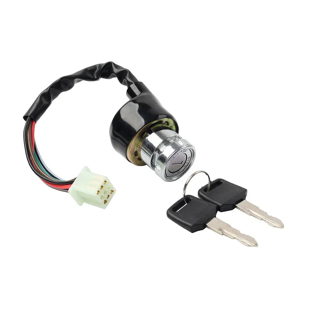 6 Pin Ignition Barrel Switch + 2 Keys for Motorcycle Scooter Quad Dirt Bike