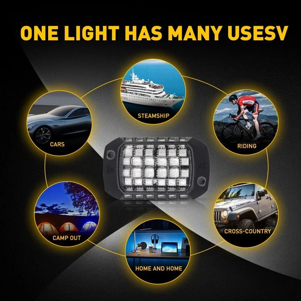 16X 36-LED Underglow Puddle Lighting Chassis Lamps for Universal Fit
