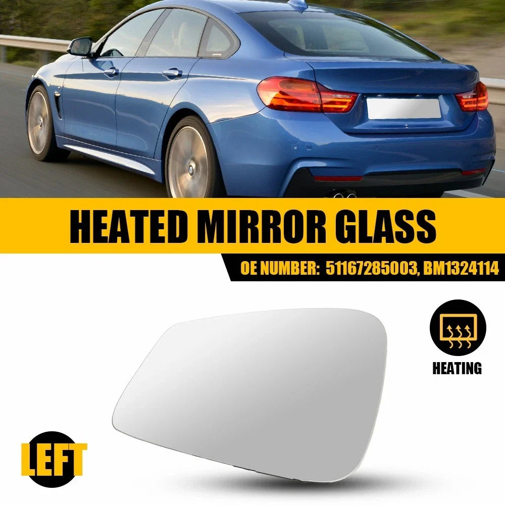 Driver Left Side Mirror Glass for BMW 320i (2012–2018) 51167285003, BM132411