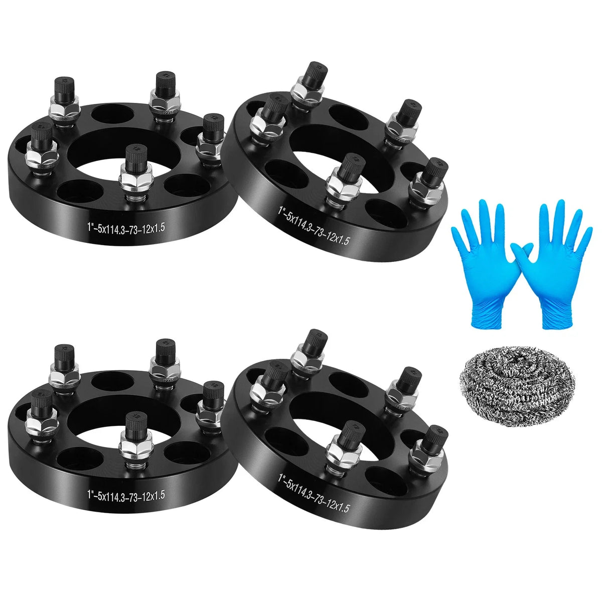 Set of 4 Wheel Spacers 1" 5x4.5 5x114.3 12x1.5 for Honda Civic (2006–2021)