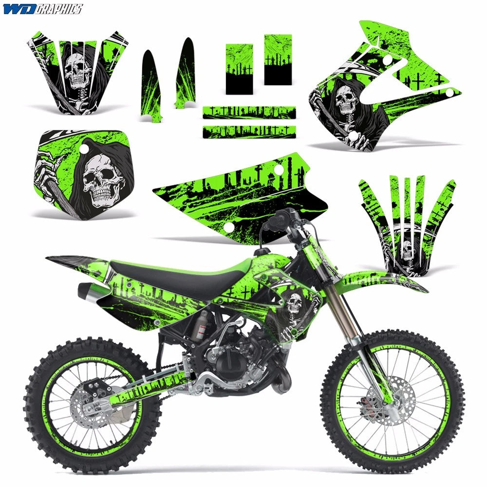 MX Graphics Decals + Plates Decal for Kawasaki KX85 KX100 (2001–2013)
