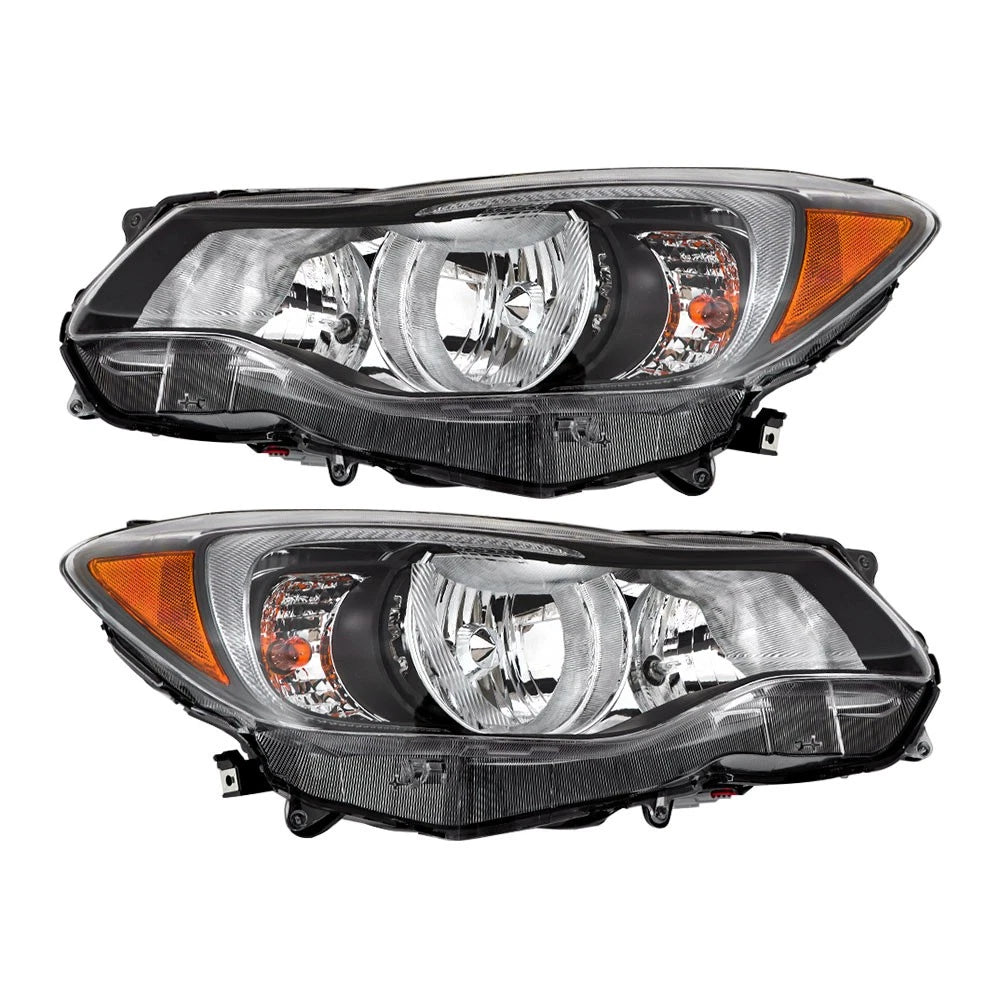 RH+LH Headlights for Impreza 2012–2015, Crosstrek 2013–2016, Halogen, Black Housing, 84001FJ080, 84001FJ090