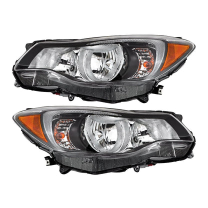 RH+LH Headlights for Impreza 2012–2015, Crosstrek 2013–2016, Halogen, Black Housing, 84001FJ080, 84001FJ090