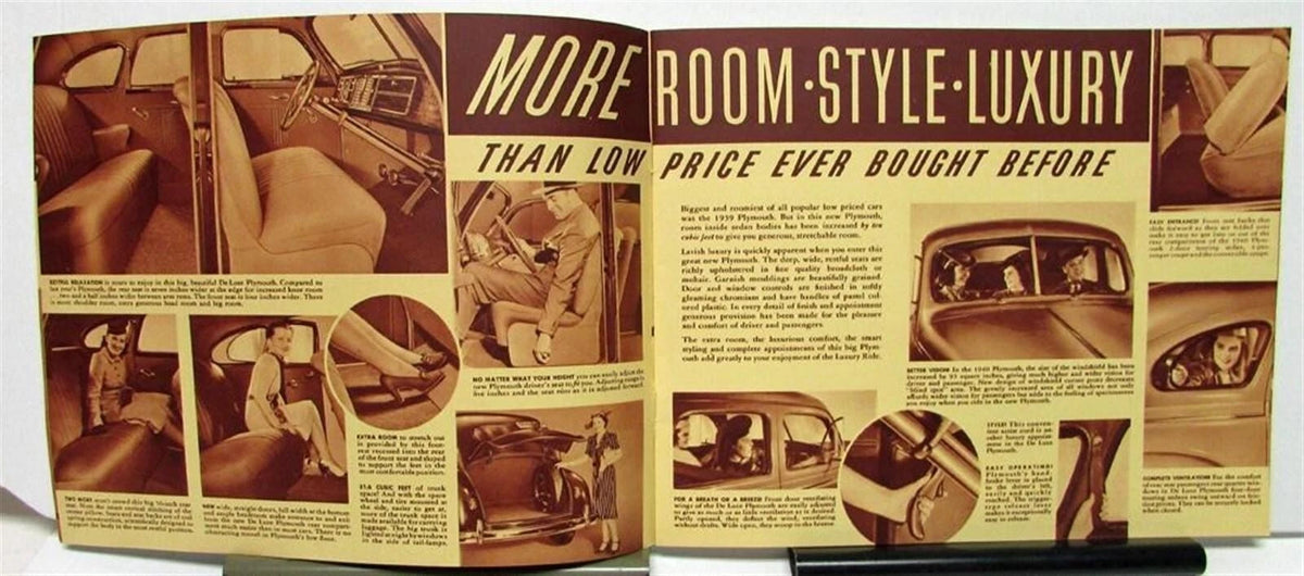 1940 Plymouth De Luxe Sales Brochure Coupe Sedan Original