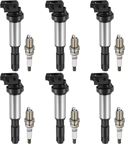 Set of 6 Ignition Coils for BMW 325i 328i 330i 530i X3 X5 X6 (2000–2013)