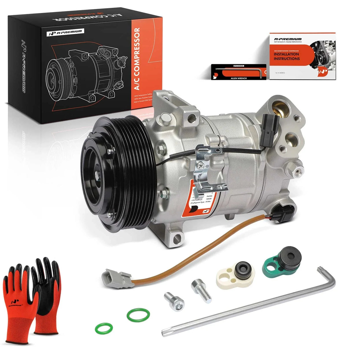 AC Compressor with Clutch & 7-Groove Pulley for Nissan Frontier (2022–2025)