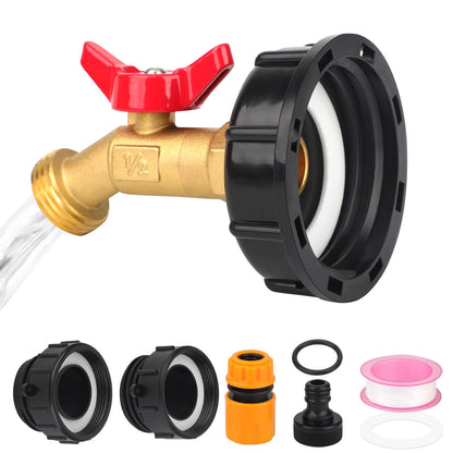 IBC Tote Tank Adapter for 275-330 Gallon Tanks - Coarse Thread Brass Valve