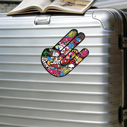 Graffiti Finger Stickers for Car Windows, Laptops - Self-Adhesive Design
