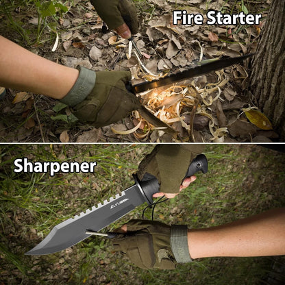 15-Inch Full Tang Fixed Blade Knife for Survival Hunting