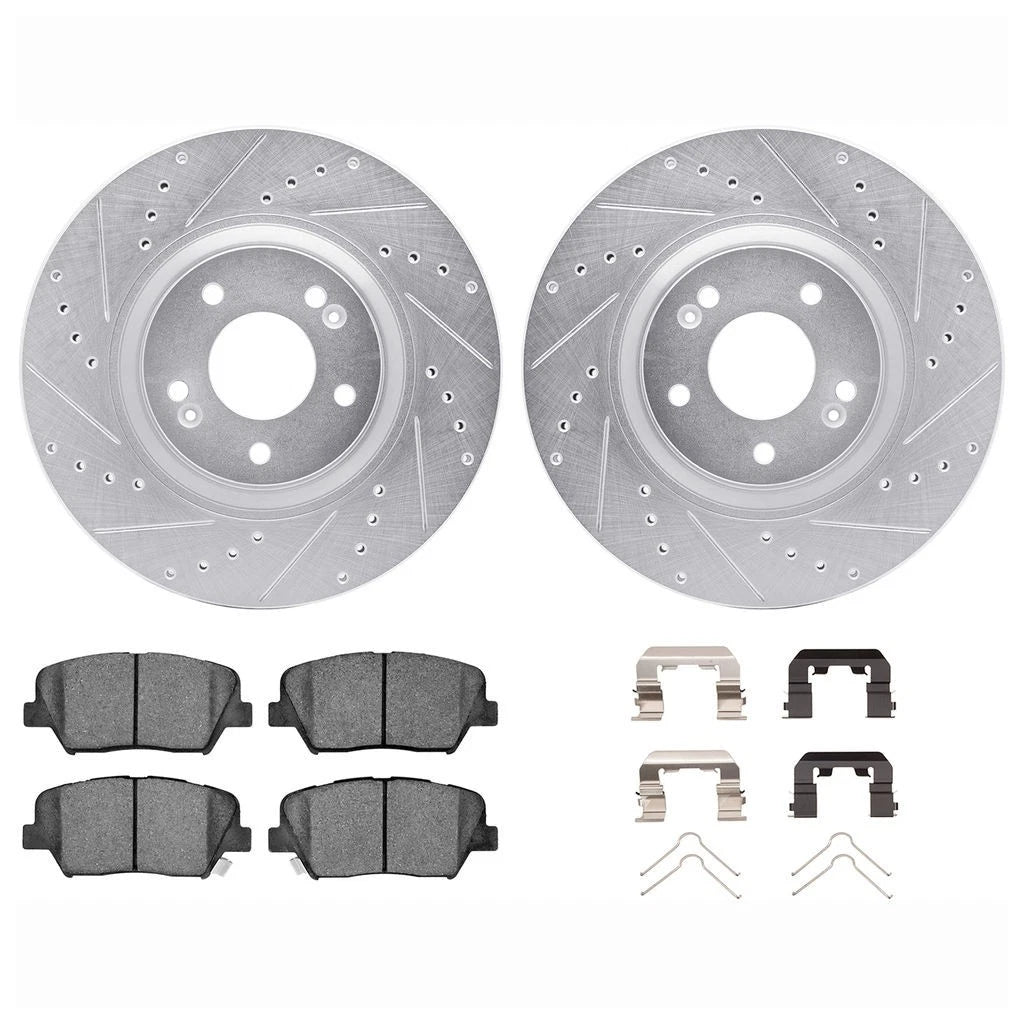 Rotor Set for Hyundai Azera (2012–2017) ALX-PAU-DF-7512-03005-CLA1, Drilled & Slotted