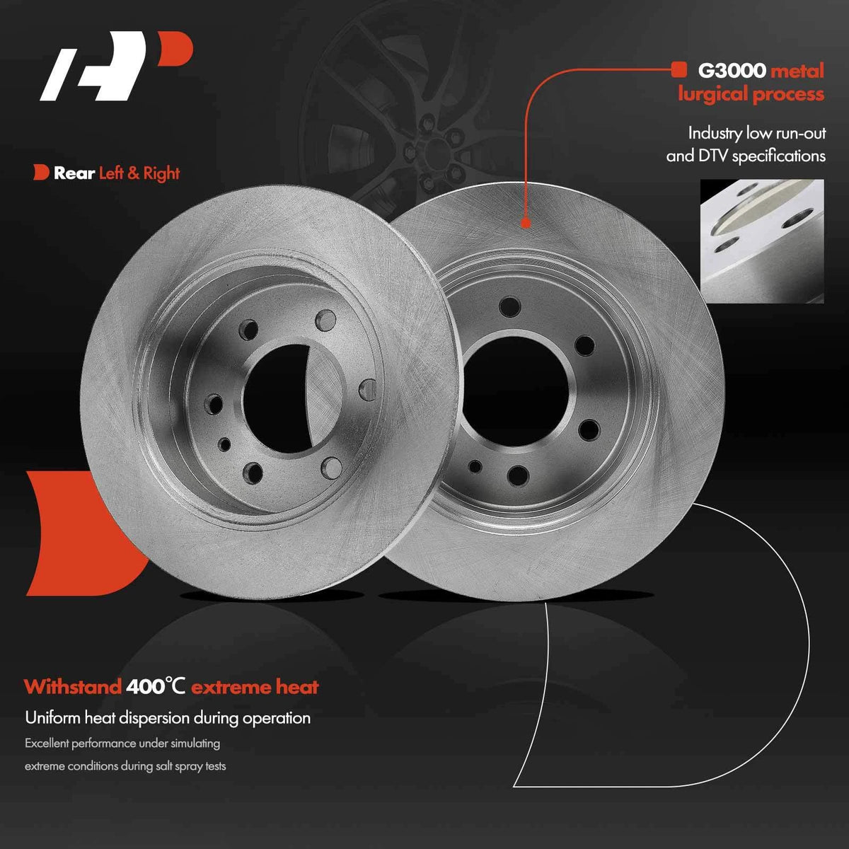 Rear Disc Brake Rotor for Dodge Sprinter 2500 (2007–2009) 12135107, R-53048