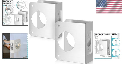 2 Safety Reinforcements: Stainless Steel Door Plates for Lock Security Repair