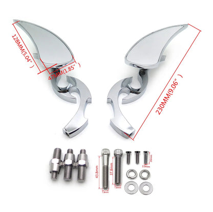 Chrome Billet Running Blade Mirrors for Harley XL Ultra Glide Road King